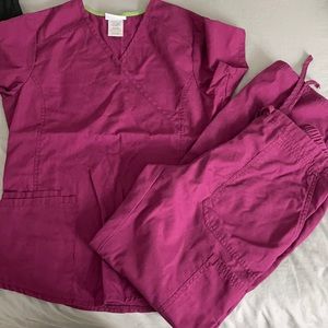 Marroon scrub set, size XS